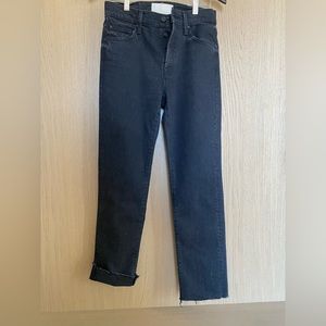 mother scaper cuff ankle fray jeans